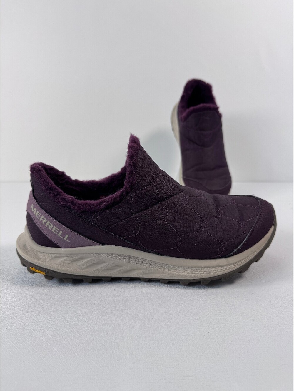 Merrell Antora 3 Thermo Moc Womens 8 Burgundy Insulated Vibram Winter Slip On